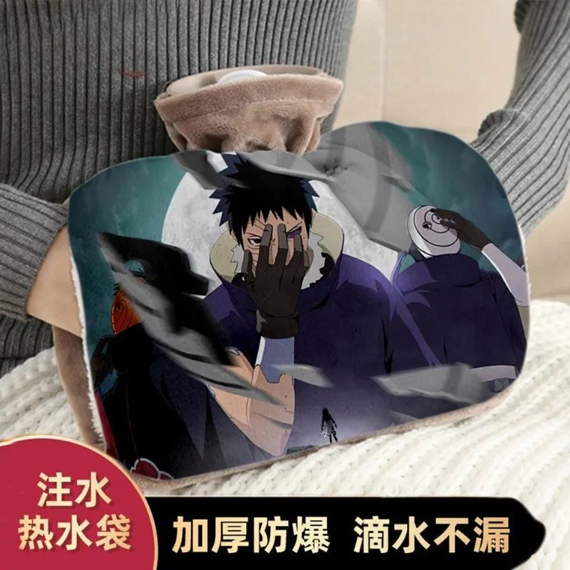 Naruto Sasuke Kakashi anime water-filled hot water bottle girls hand warmer hot compress cute plush cloth hot water bottle