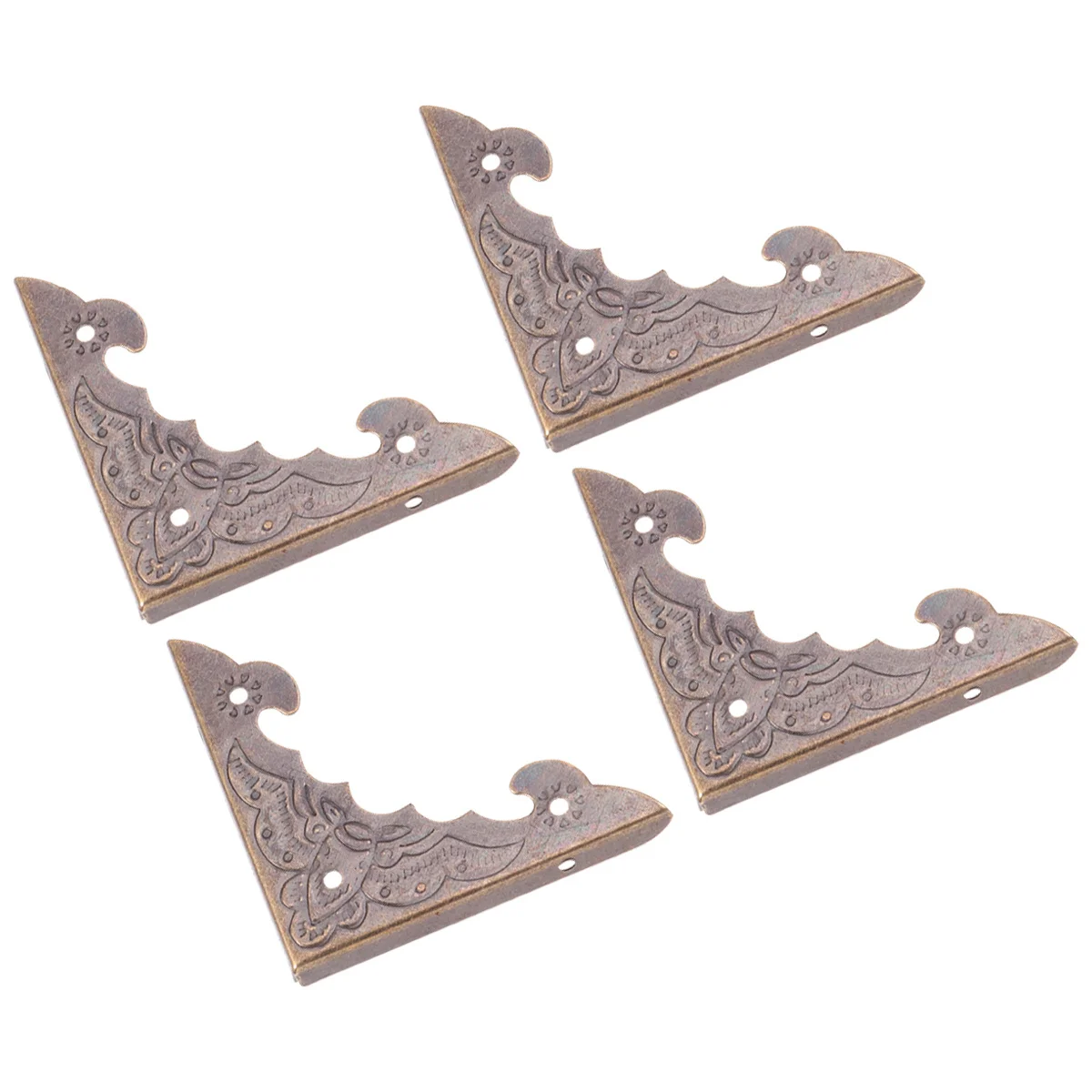 4 قطعة واقيات زوايا المجوهرات الرجعية البرونزية زاوية الحرس لطاولة مكتب صندوق خشبي التفاف الزاوية الأثاث حافة الحماية