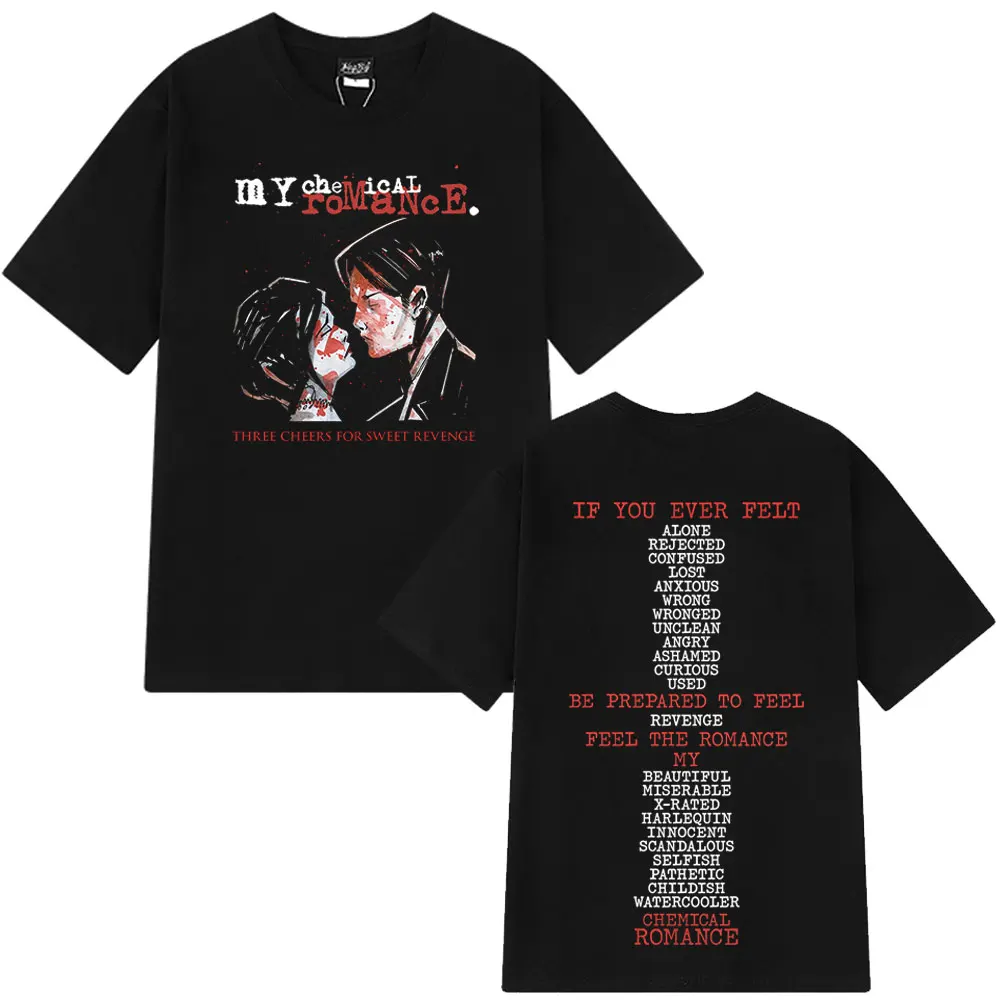 

My Chemical Romance Punk Band Gothic T-shirt Three Cheers for Sweet Revenge T-shirts Men's Women Cotton Harajuku Casual T Shirts