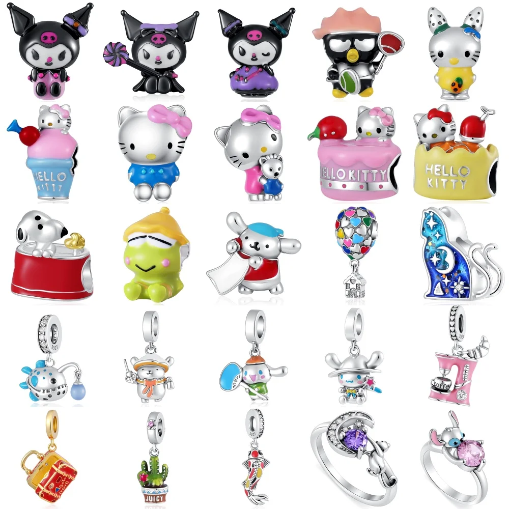 

2026 Лидер продаж, серебро 925 пробы, милый мультяшный кот, лягушка, кулон кактус из бисера, оригинальный браслет, аксессуары «сделай сам», изысканные ювелирные изделия ﻿