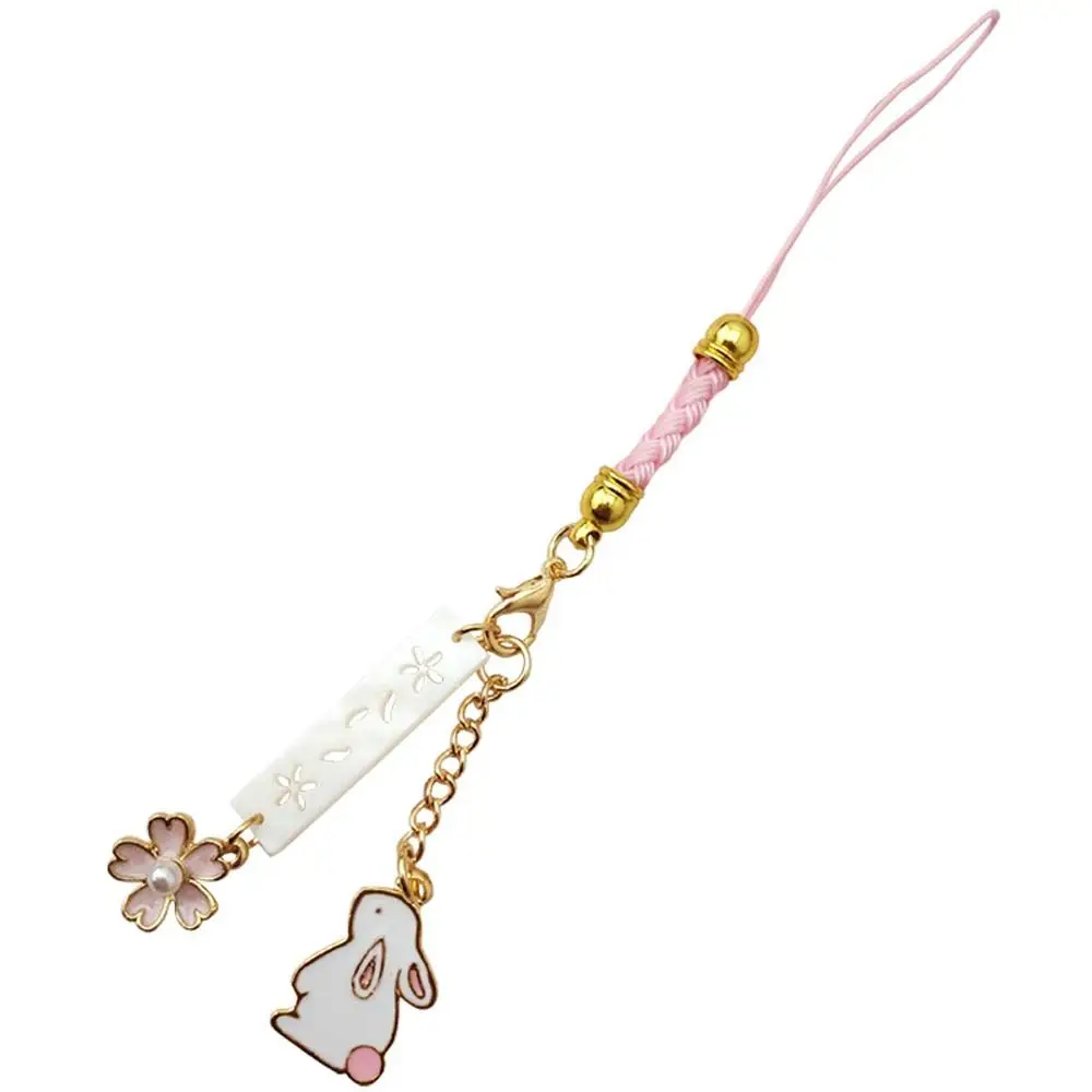 Cartoon Rabbit Anti-Lost Hanging Cord Flower Hang Rope Mobile Phone Lanyard Cell Phone Lanyard Mobile Phone Strap Keychain