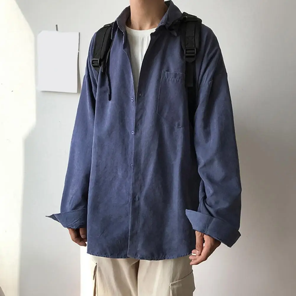 Мужская рубашка с длинными рукавами в Европе и США, однобортная хлопково-льняная рубашка с лацканами, мужской модный топ