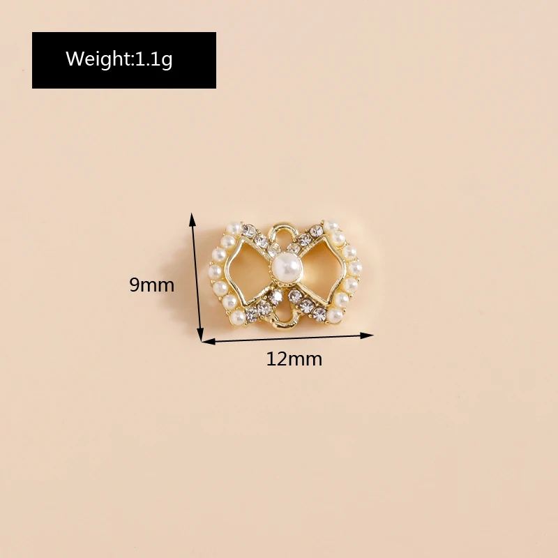 Leslie 4 stücke exquisite Kristall perle runde Hase Schmetterling Bowknot Charms für Ohrringe Halskette Armband DIY Schmuck Zubehör – Detail 16