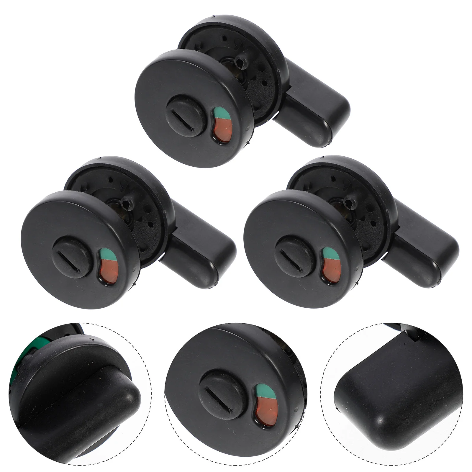 

5 Pcs Gate Lock Indicating Door Public Toilet Partition Plastic Privacy Indicator Deadbolt Black Accessory Travel