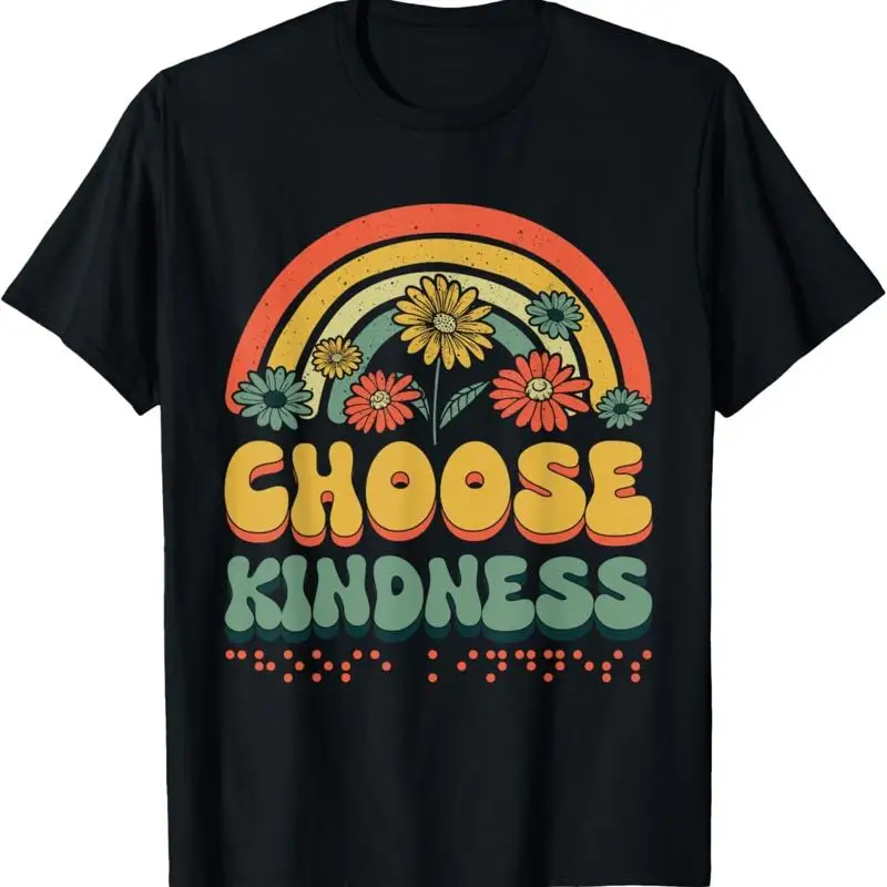 Choose Kindness Retro Braille Language Letters T Shirt