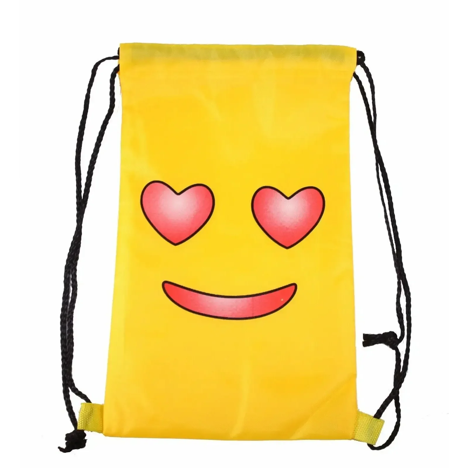 

Yellow Smiling Face With Heart Eyes Waterproof Backpack Beach Slippers Bag Light LS01669