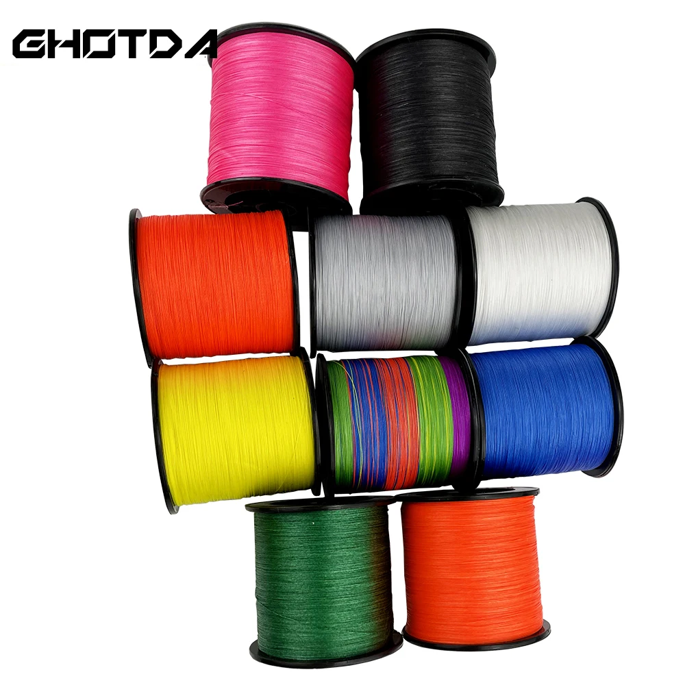 GHOTDA Original X8 Fishing Line 100M High Strength Smooth 8 Strands Pink Multicolored Multifilament Lure Line Fishing Tools