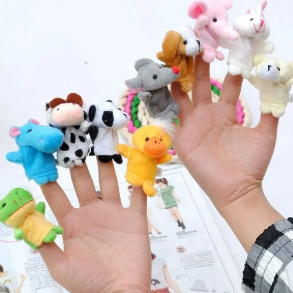 Cartoon Parent-Child Children's Hand Puppet Dog Plush Animal Puppet Chick Rat Finger Puppet Educational Toy