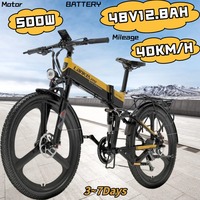 Electric Bikes LANKELEISI XT750 Sports Edition Adult 26inch Folding Mountain 500W Motor48V12.8A Lithium Battery Electric Bicycle
