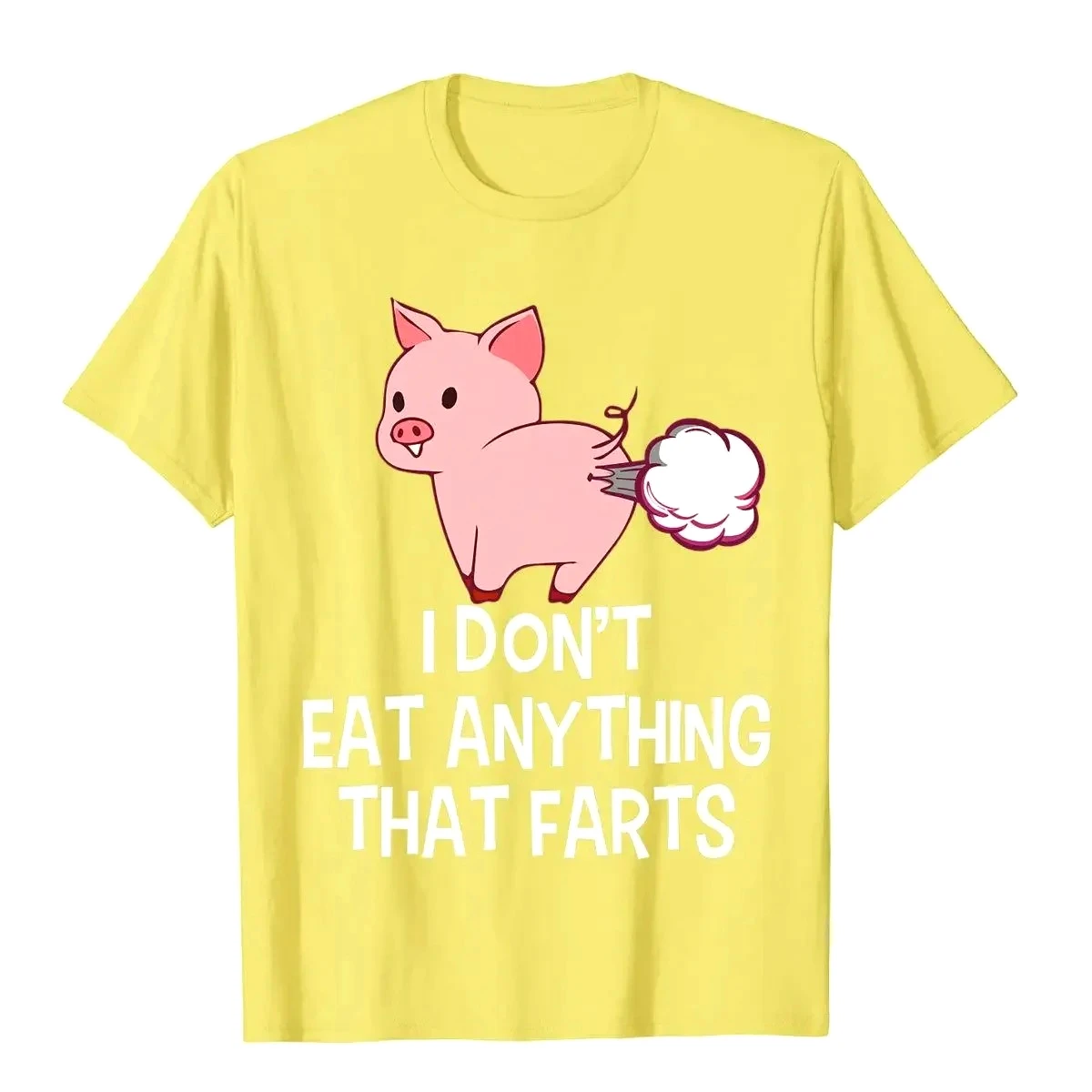 เสื้อยืดวีแกน ฉันไม่กินอะไรที่ทำให้ต้องตอดเสียง ตลก พรีเมียม สำหรับผู้หญิง ลายการ์ตูนหมูตอดเสียง  เสื้อยืดฤดูร้อน ตลก