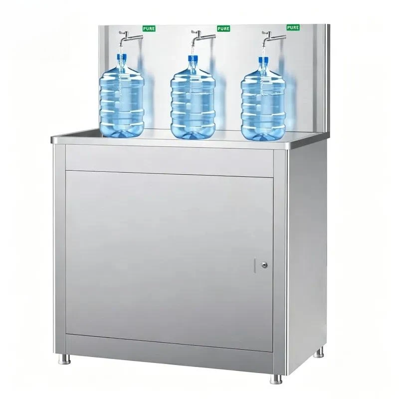 3 Faucet Manual Stainless Steel 5 Gallon Water Bottle Filling Station Self Service Pure Water Dispenser for Water Shops
