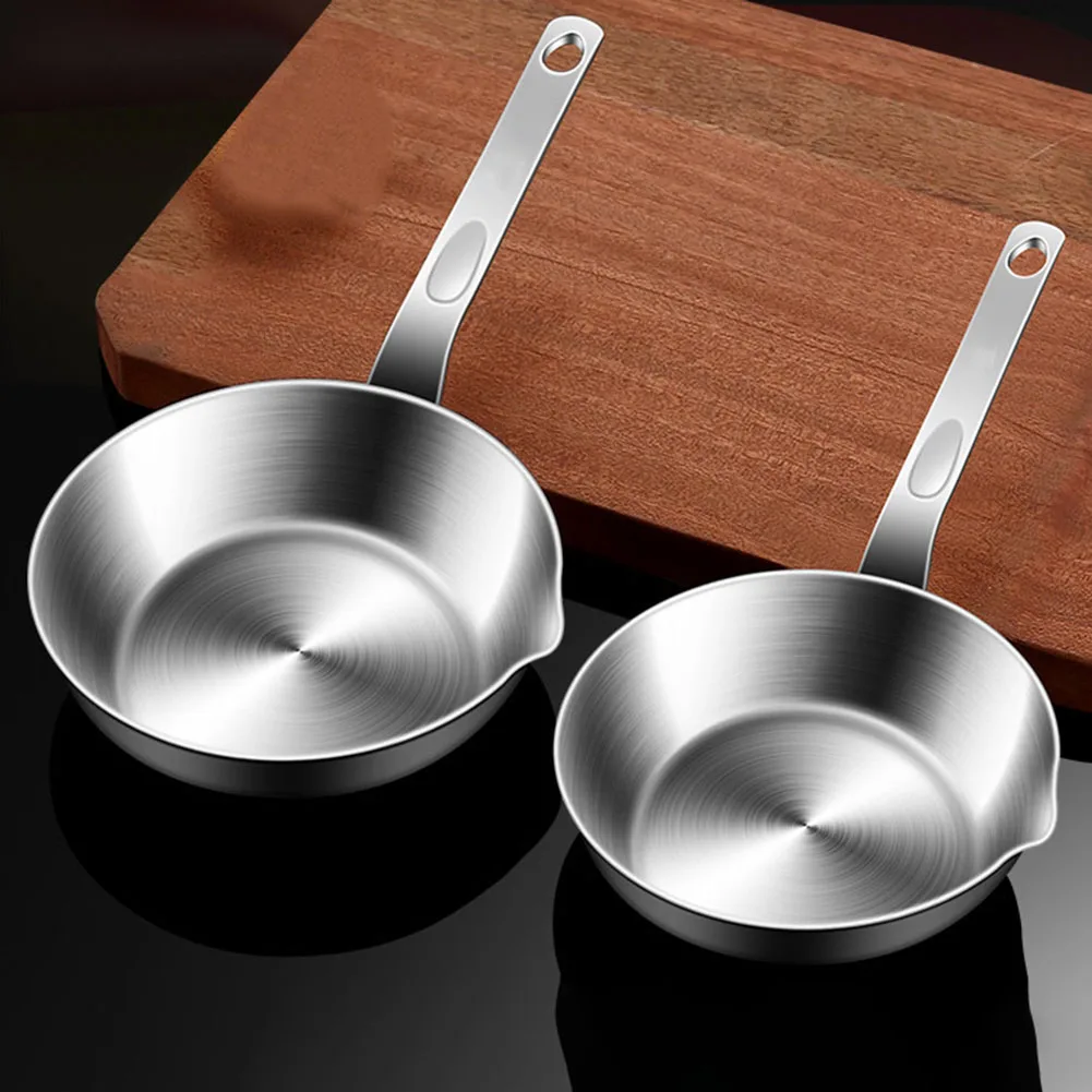 1 قطعة 316 الفولاذ المقاوم للصدأ مقلاة غير لاصقة ووك غير المغلفة وعاء صغير البيض عموم المنزل التعريفي طباخ موقد غاز المطبخ أداة #2
