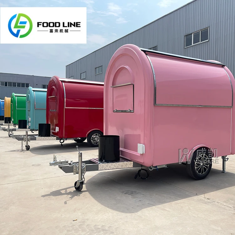FULAI في الهواء الطلق شاحنة طعام الشارع بيع عصير عصير بار الآيس كريم شاحنة الغذاء المحمول هوت دوج عربة القهوة مقطورة