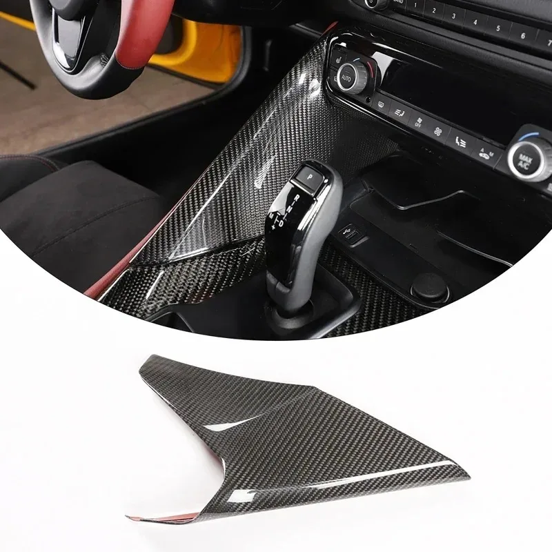 

For Toyota GR Supra A90 MK5 2019-26 Real Carbon Fiber Car Central Console Gear Shift Side Panel Trim Cover Interior Accessories