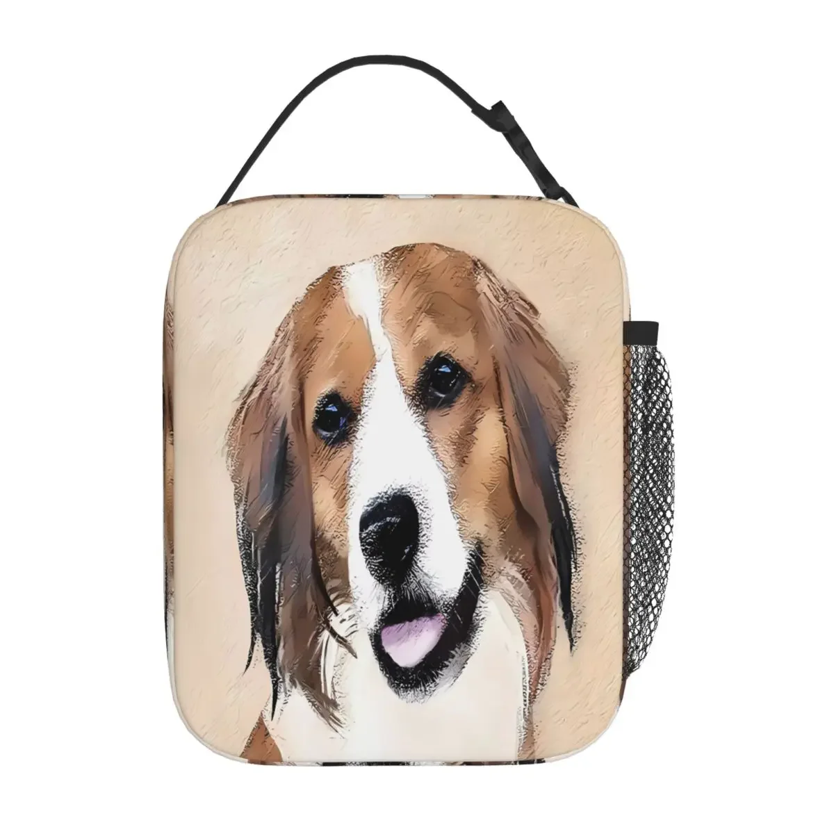 Bestselling Nederlandse Kooikerhondje Painting Dog Art Stitched Detail Sports Lunch Bag School Field Trip Kids Lunch Bag