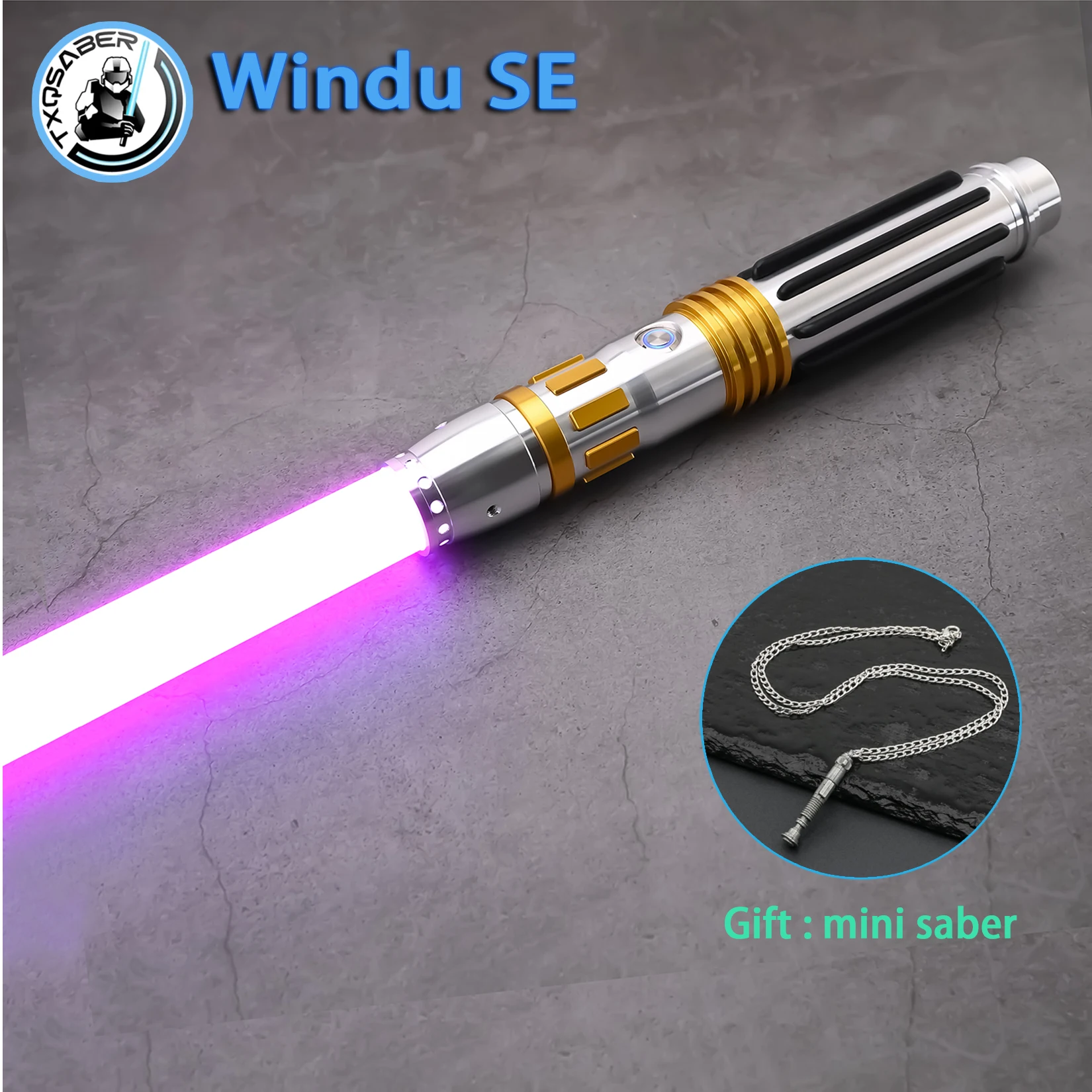 

TXQSTUDIO Windu SE RGB NoePixel laser sword Smooth Swing Metal Hilt lightsaber Bluetooth Control Colors Change Cosplay FOC