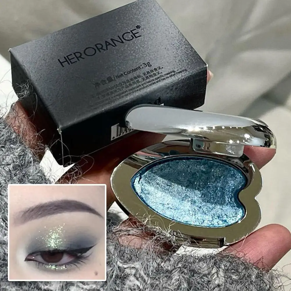 HERORANGE Eyeshadow High-Pigment Shimmer Eyeshadow Eyeshadow Cream-to-Powder Palette Long-Lasting Highlighter Luminous Z3R7