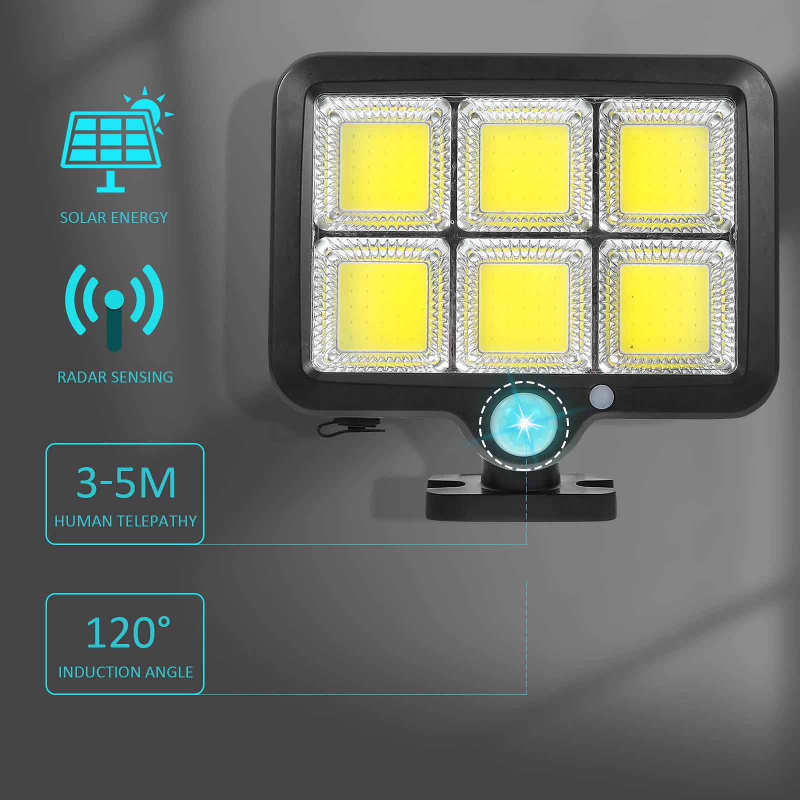 

Solar Garden Light COB Wall Lamp Outdoor Yard Water Proof Waterproof Body Sensor