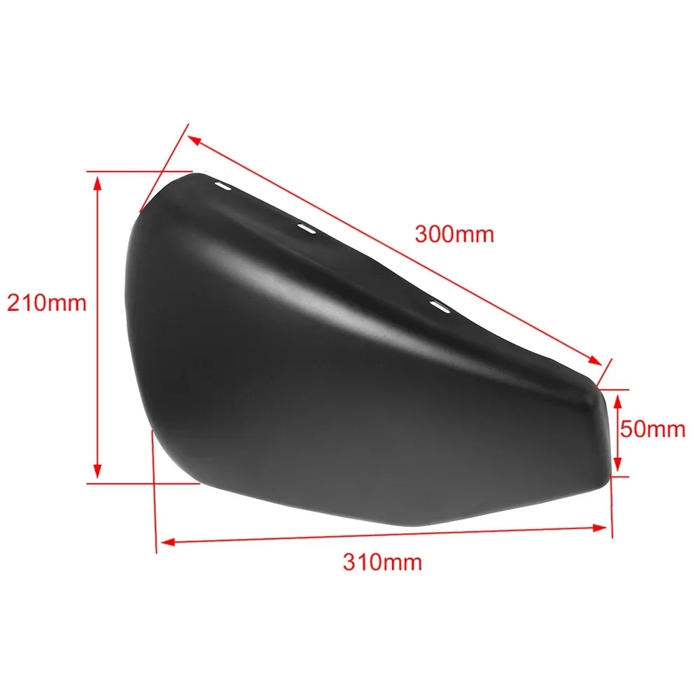 Per Harley Davidson Sportster Custom XL1200C Ferro XL883N 2004-2013 Moto Sinistra Batteria Lato Carena Copertura In Acciaio Nero Lucido