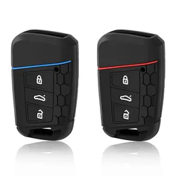Siliconen sleutelhouder shell case voor Skoda Octavia Kodiaq Karoq voor Volkswagen VW Polo Passat B8 Tiguan 2 voor zetel autosleutel cover