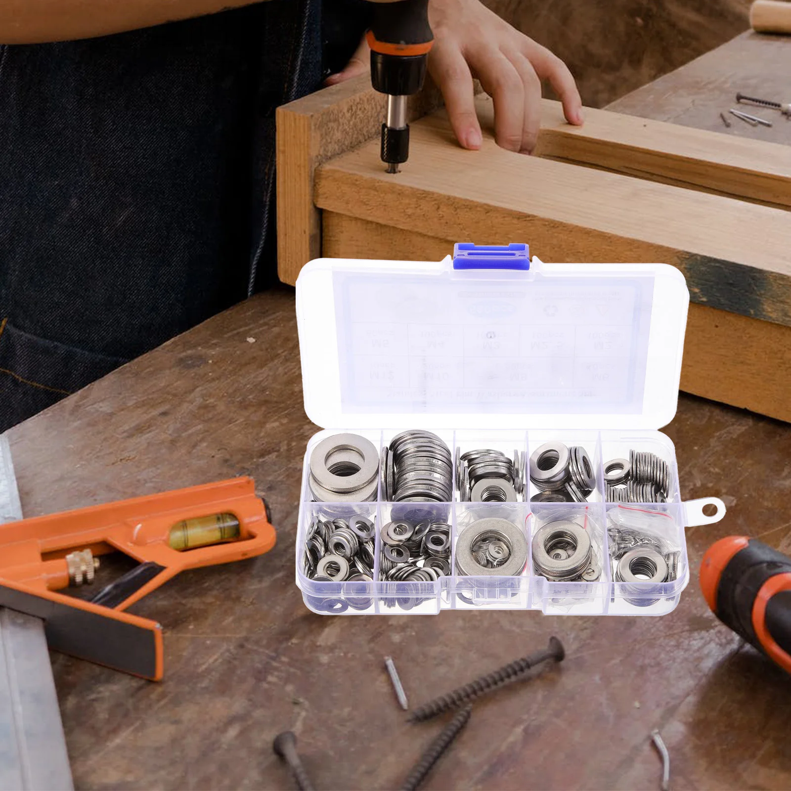 

1 set Stainless Steel 304 Flat Washers Gaskets Assortment Kit for Repair Screw Fasteners Anti Rust High Strength