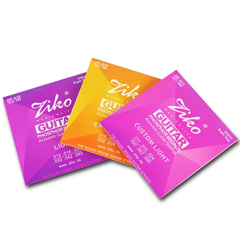 ZIKO Acoustic Guitar Strings Set DP 010 / 011 / 012 Steel Core Phosphor Copper String Folk Guitar Accessories