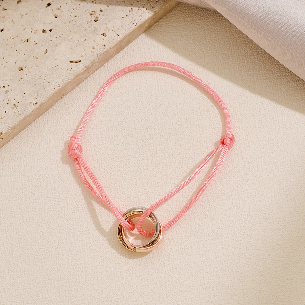 Retro Dreifarbiges Acryl-Ring-Armband Böhmisches Geflochtenes Seil-Armband für Männer Modischer Street-Style Schmuck Accessoires – Detail 6