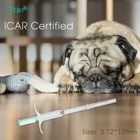 (100pcs) 2.12*12MM rfid microchip animal mini syringe pet syringe EM4305 ISO FDX-B 134.2KHz RFID glass tag pet animal dog tags