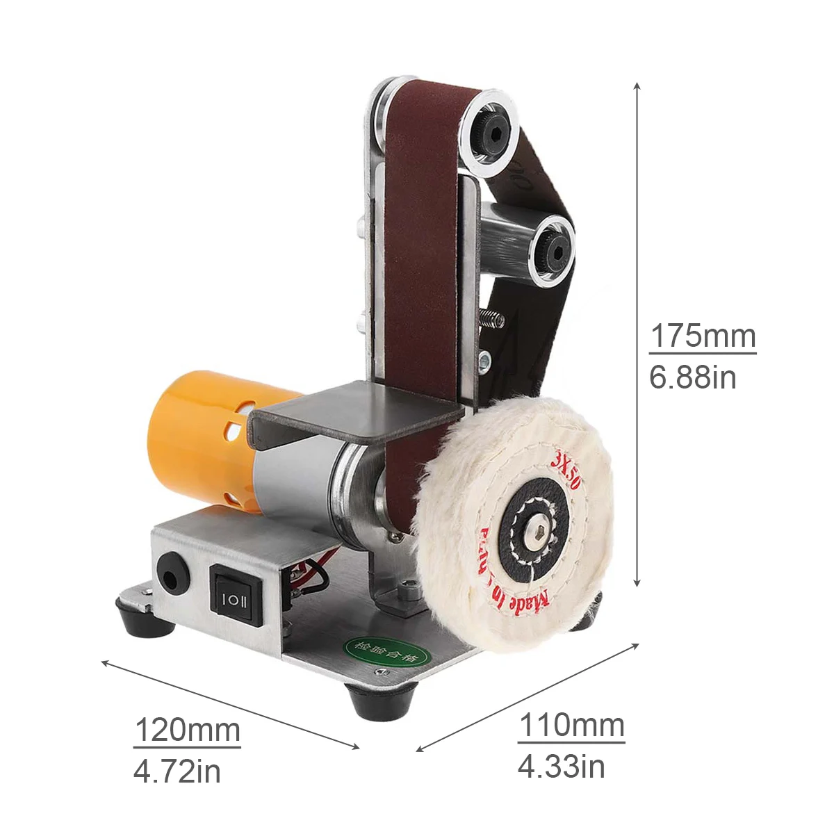 Mini Electric Belt Machine Sander Sanding Grinding Machine Adjustable Speed Abrasive Belts Grinder DIY Polishing Cutter Edges