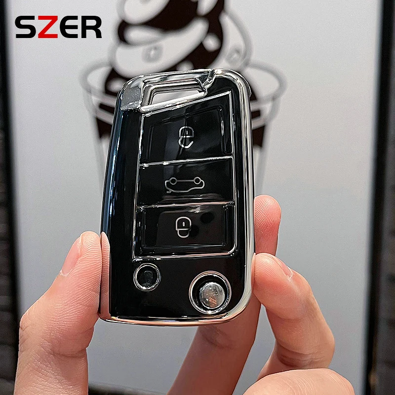 3 4 Buttons NEW TPU Car Key Case Cover Fob For Volkswagen VW Golf 7 ALLTRACK MK7 Tiguan SEAT Ateca Leon FR 2 Ibiza Skoda Octavia