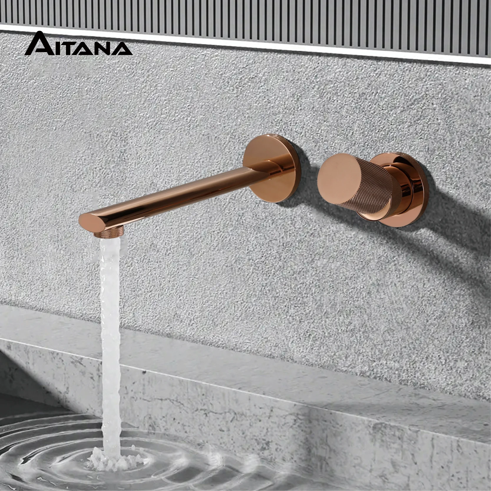 Luxury Brass Black Wall Mounted Bathroom Faucet with Single Handle and 2-Hole Modern Design for Hot and Cold Water Basin Faucet