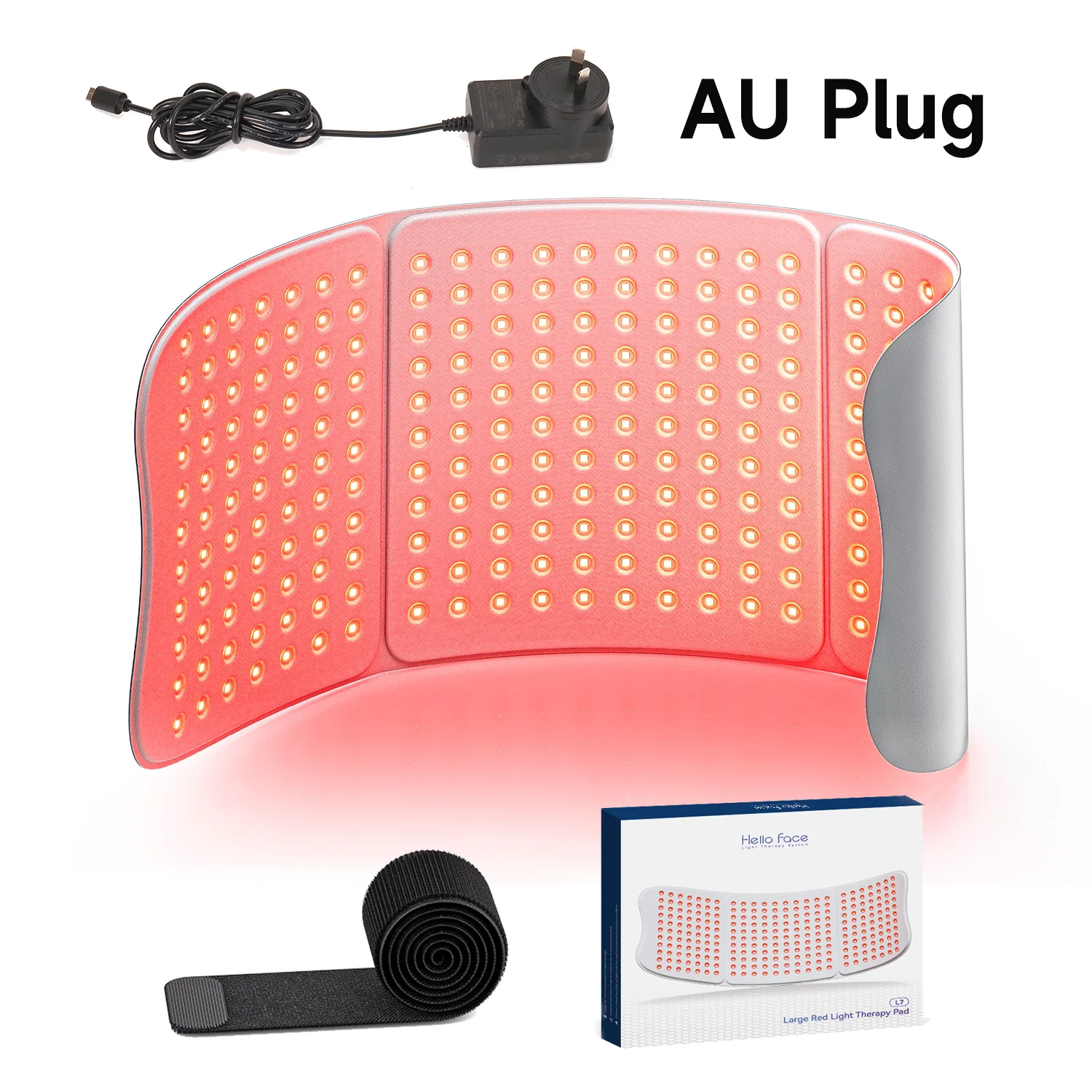 Roodlichttherapiekussen 660nm 850nm voor verlichting van lichaamspijn, grote 30x12inch mat met timer - Hello Face L7 Tri-Chip nabij infrarood