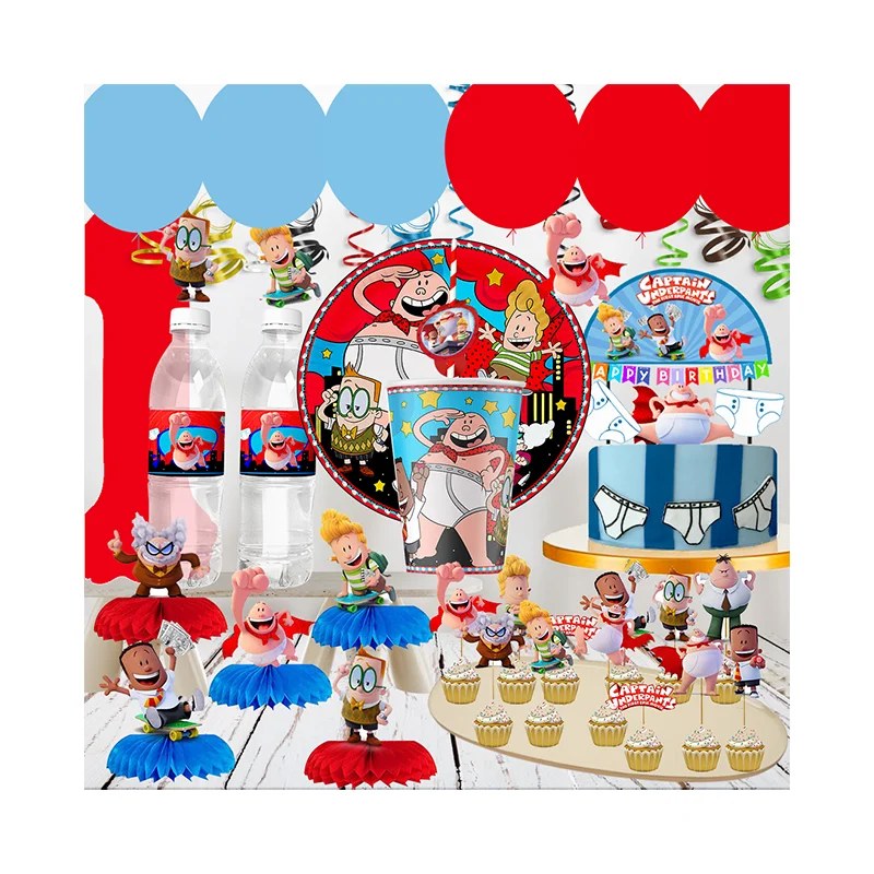 

Disney Captain Underpants cartoon movie Birthday Party and wedding decoration Disposable sticker cake fork baby shower supplies