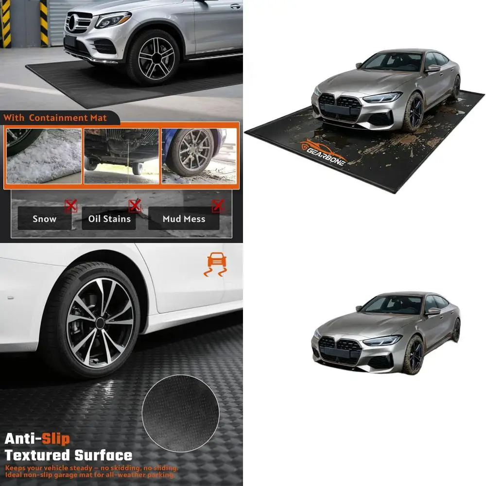 

Heavy-Duty 7'9 x 18' PVC Garage Mat - Waterproof Mud and Rain Protector for Cars, SUVs, and Trucks