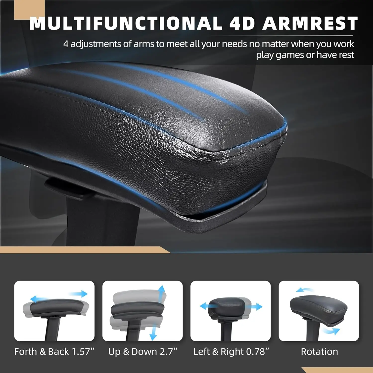 Silla de oficina grande y alta de 500 libras: silla de escritorio ergonómica de malla, resistente, lumbar ajustable, base de metal, negro