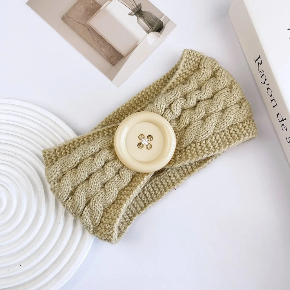 Cable Knit Knitted Headband Soft Stretch Knitted Fabric Ear Warmer Headband Wide Band Twisted Front Turban Headband Daily Wear