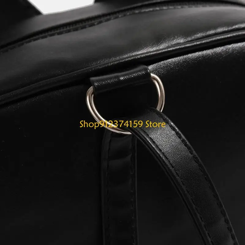 G5AE School Girl Student Large Capacity Backpack Cats Ears Itabag Japanese Clear Window Crossbody Bag for Pin Display