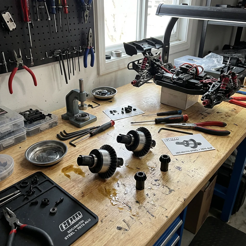 

GPM 7075 Alloy + 20CrInTiH Steel Differential Assembly 30T 9T for Arrma 1/5 8S BLX Spiral Bevel Gear M2.0 Modification MAKX0930S