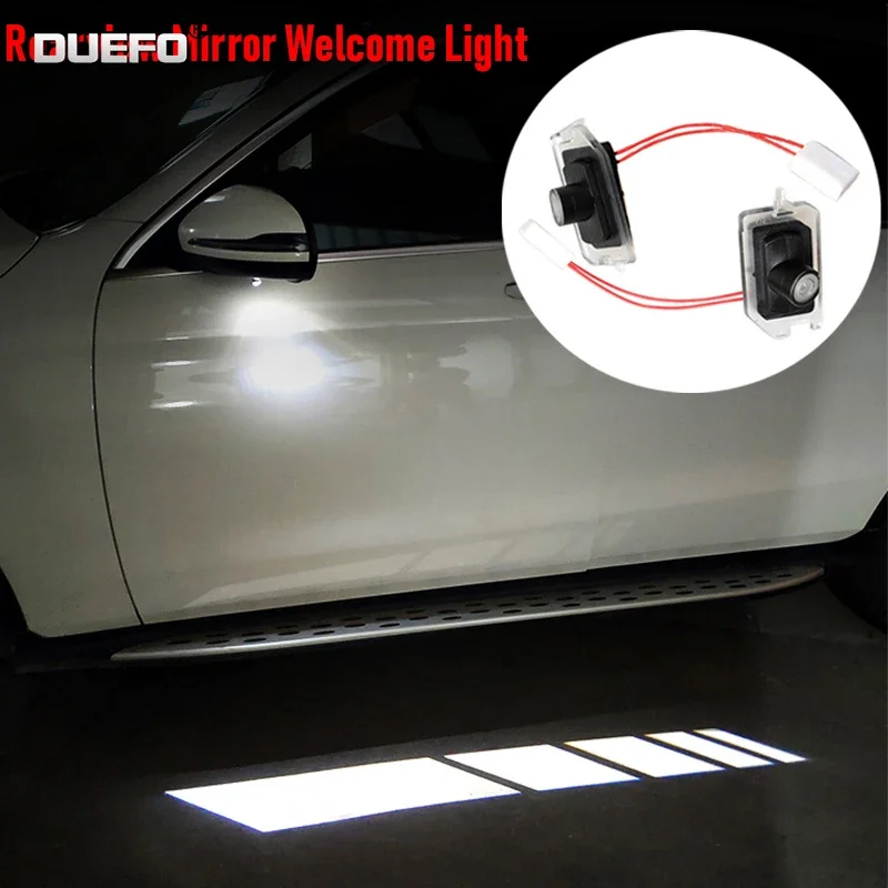 2x LED Car Rearview Welcome Shadow Light Projector Light For Mercedes Benz W222 W223 W205 W213 C Class E Class GLC W253 AMG