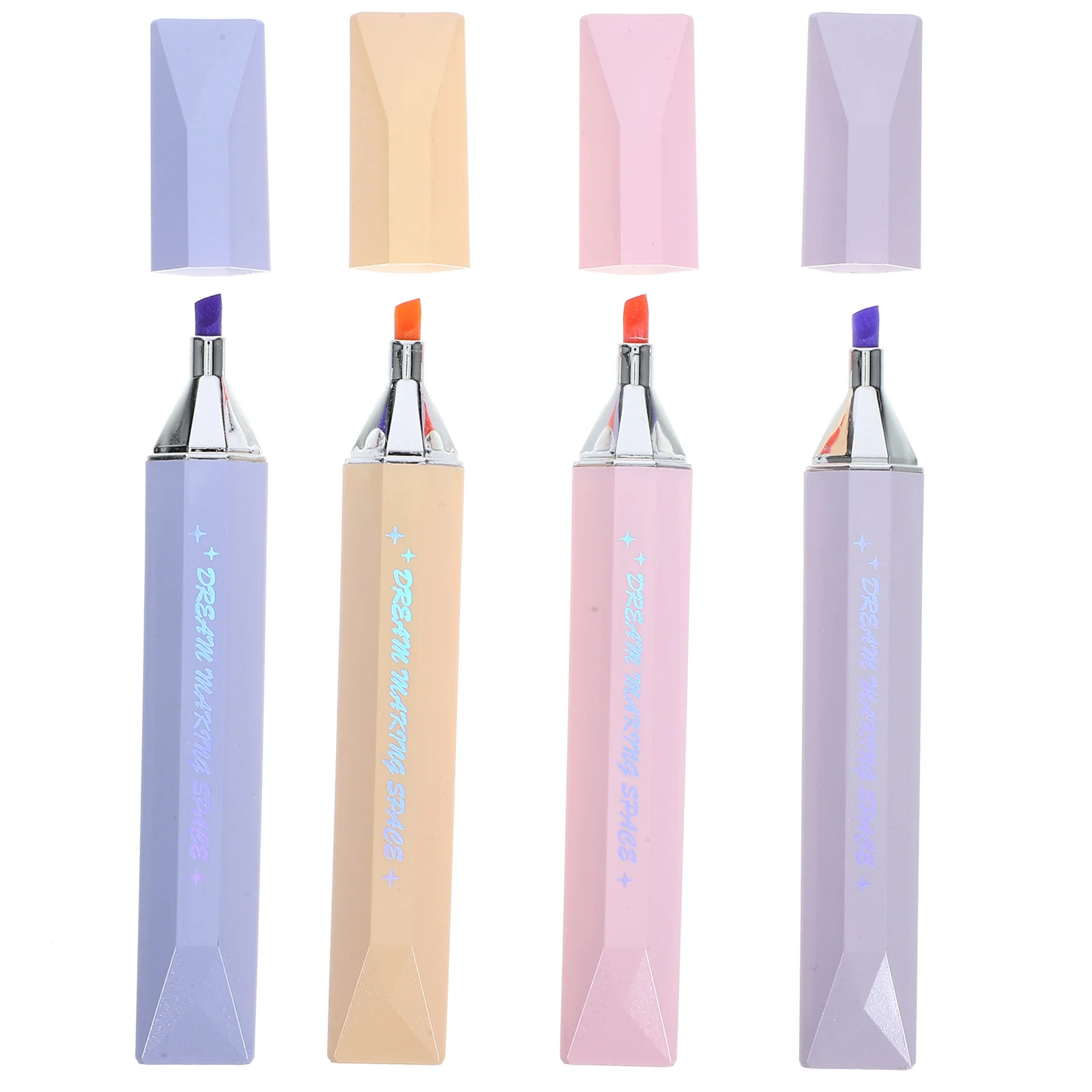 

4pcs Soft Tip Highlighter Pens Small Comfortable Grip Extra-Smooth Writing For Journal Study Teacher Office Diy Scrapbook Art