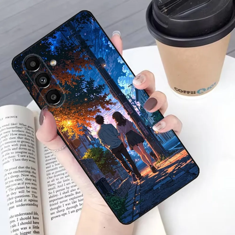 Japan Anime Landscape  Phone Case For Samsung S24,23,22,30,21,10,9,Ultra,Plus,Lite,FE,Soft Silicone Black Cover