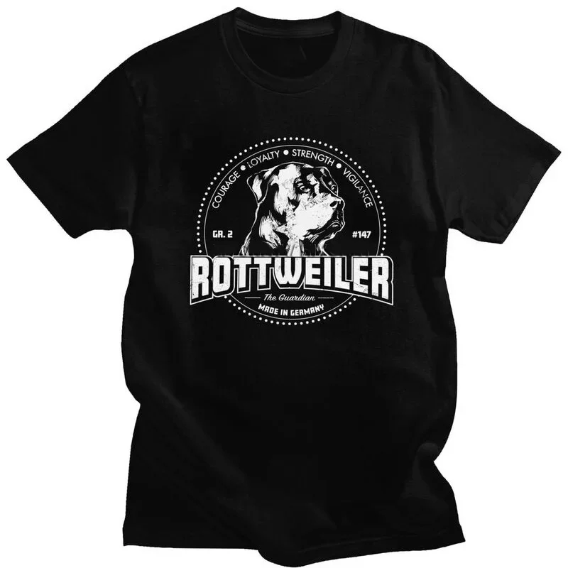 Vintage Classic Rottweiler Dog T Shirt Men Short Sleeved Germany Metzgerhund Lover T-shirt Fitted Tee Apparel