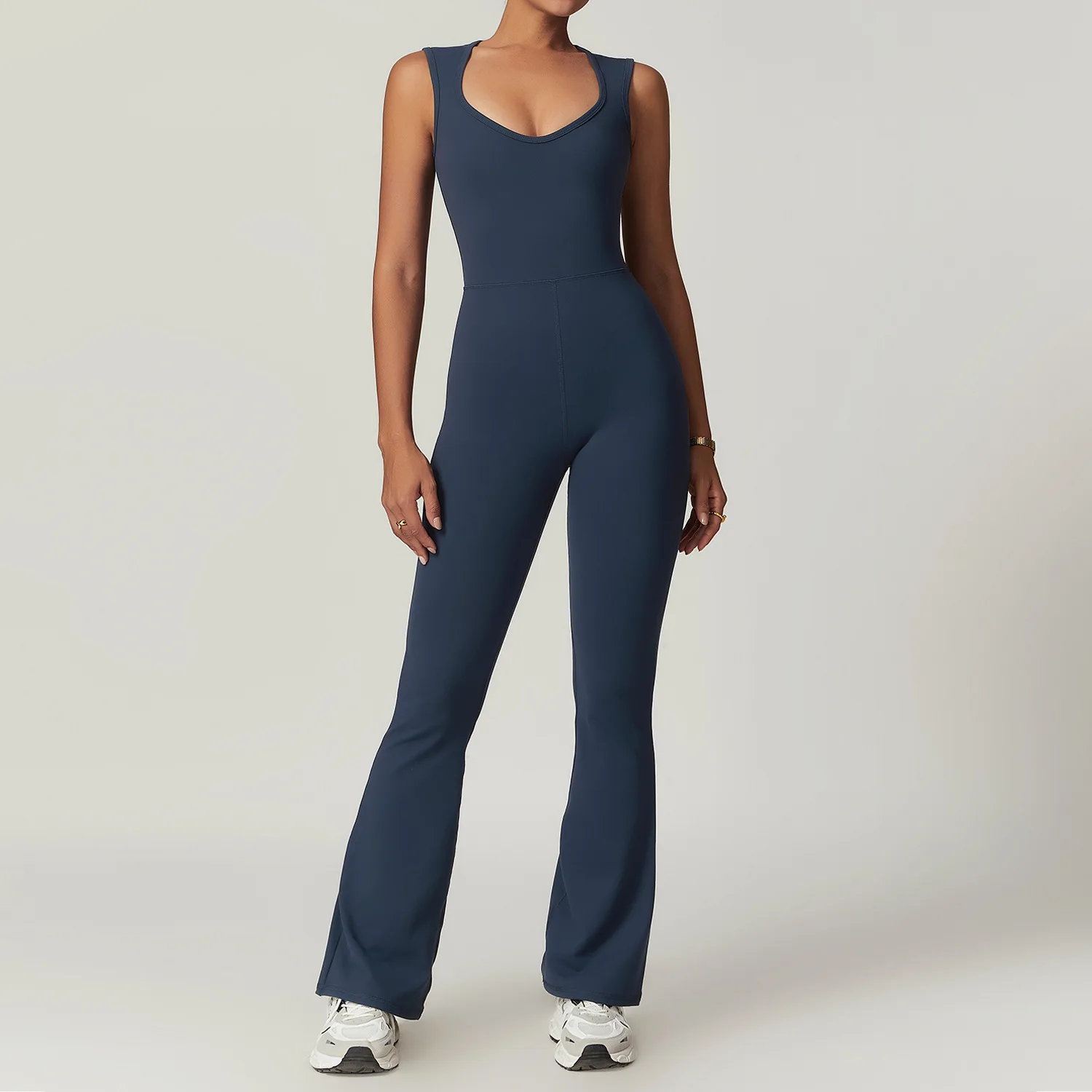 Jumpsuit Gym Set pakaian wanita pakaian latihan Yoga baju olahraga wanita olahraga Jumpsuit Romper kebugaran peregangan Bodysuit olahraga