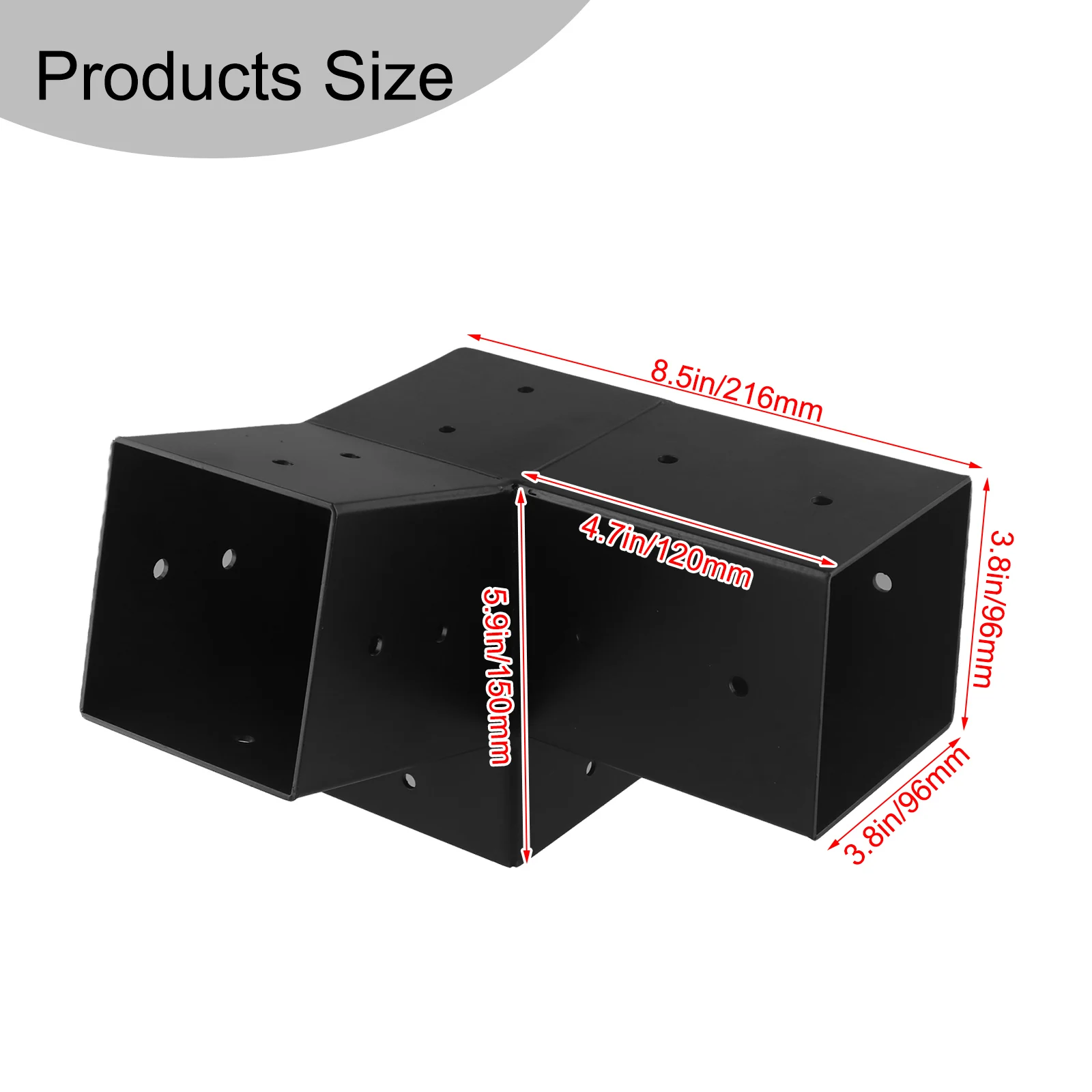 3 Way and Unidirectional Pergola Brackets for Slanted Roof Wall Mount on For 4x4 Inch Posts Porch Gazebo and Outdoor Setup