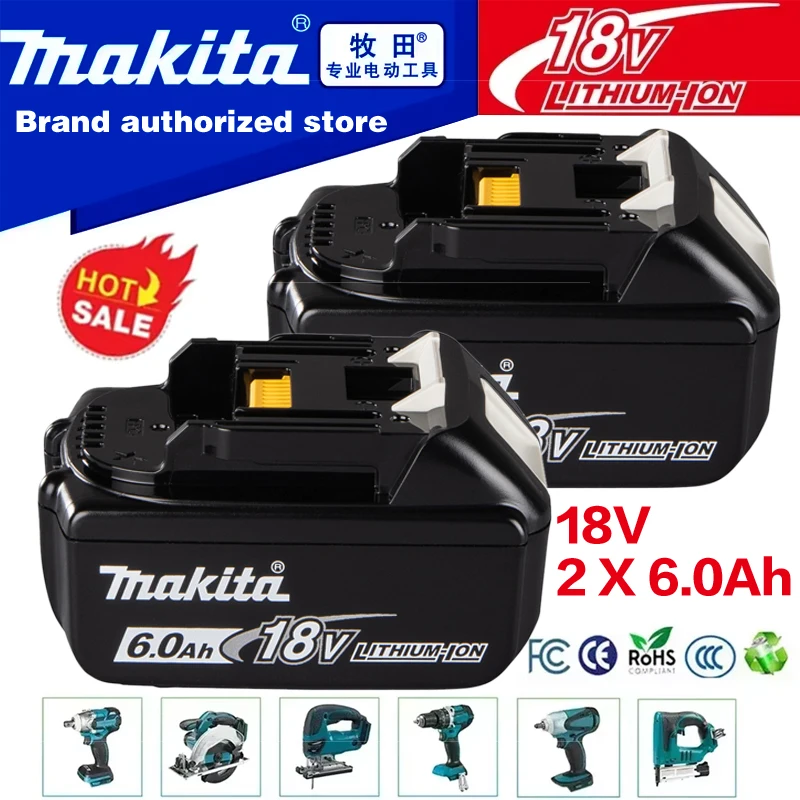 

100% Original Makita 6Ah/5Ah/3Ah for Makita 18V Battery BL1860B BL1850B BL1850 BL1830 BL1815 Replacement Lithium batteries