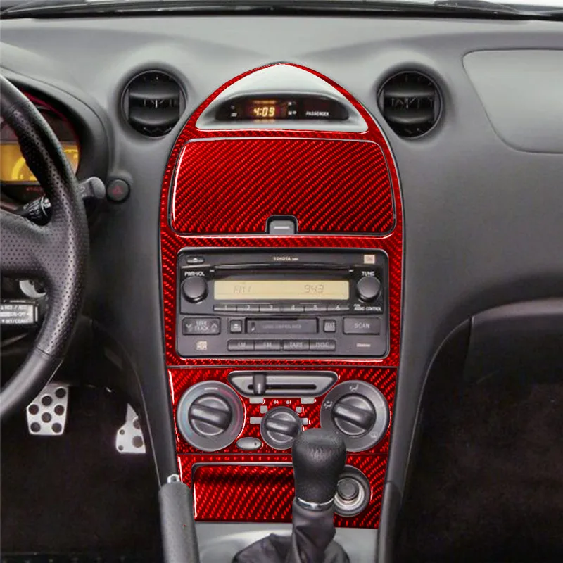 For TOYOTA CELICA 2000 2001 2002 2003 2004 2005 Protection Accessories Car Interior Decoration Carbon Fiber Sticker Red