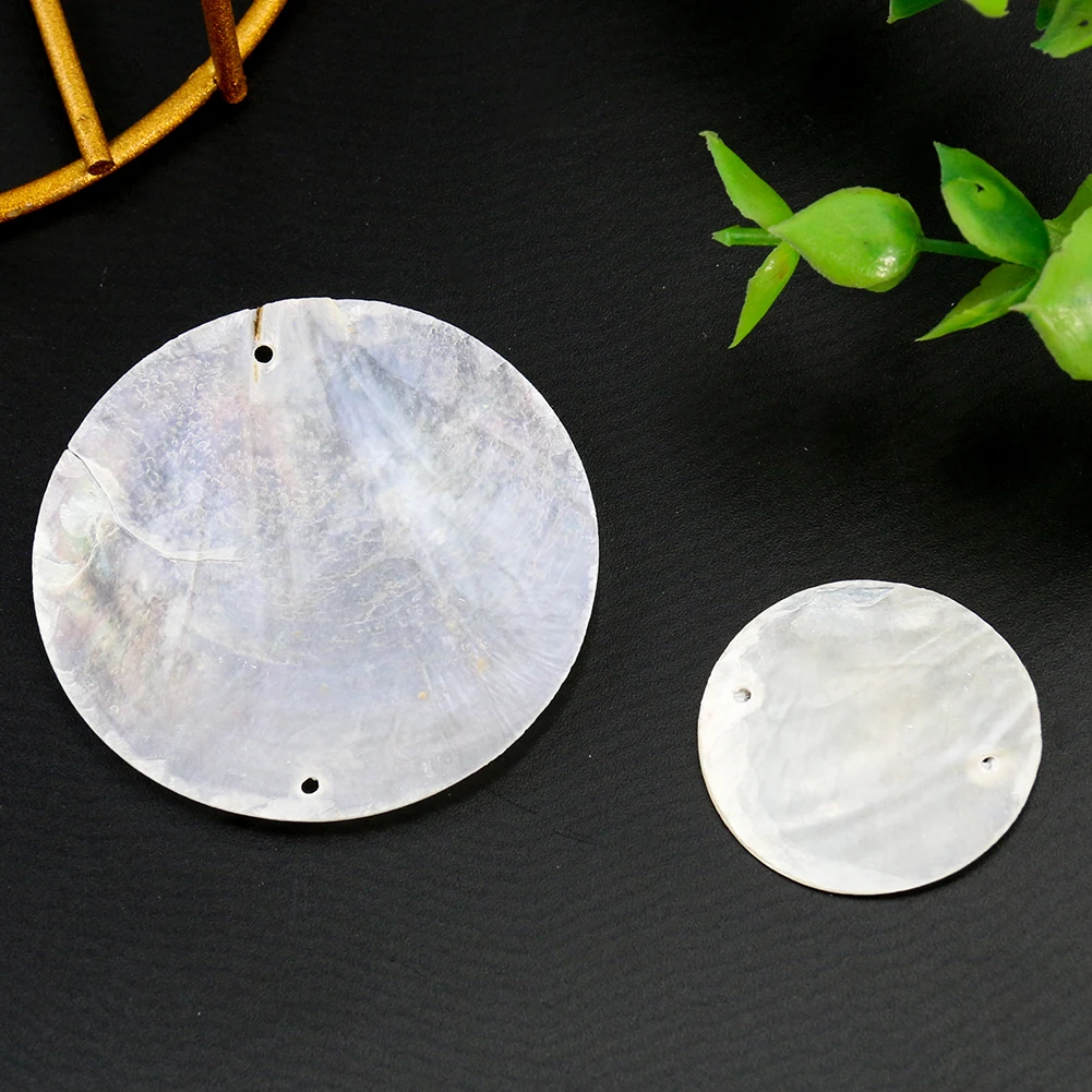 10pcs 30/50mm Natural Mirror Shell Round Flatback Piece for Jewelry Making Supplies Handmade DIY Curtain Wedding Hanging