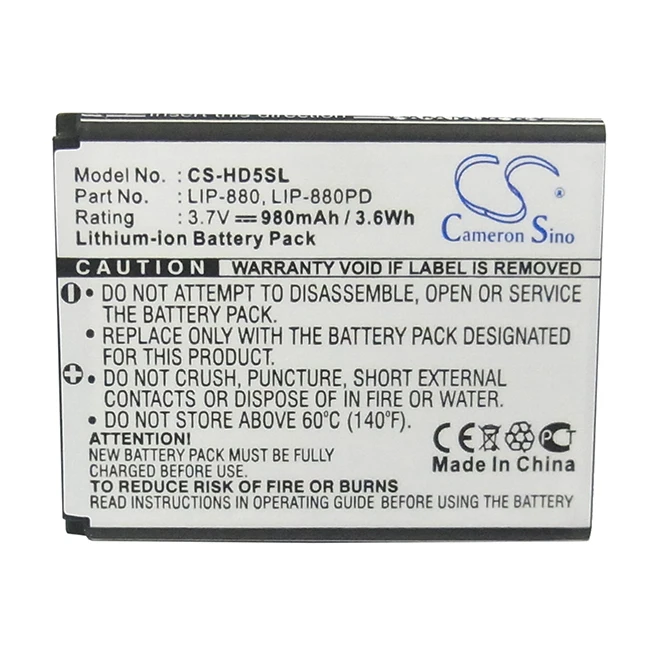 Cameron Sino 980mAh Battery For Sony NW-HD5 Silver  NW-HD5B NW-HD5R  NW-HD5S (20GB)  NW-HD5 (20GB)  Atrac AD 2-632-807-11