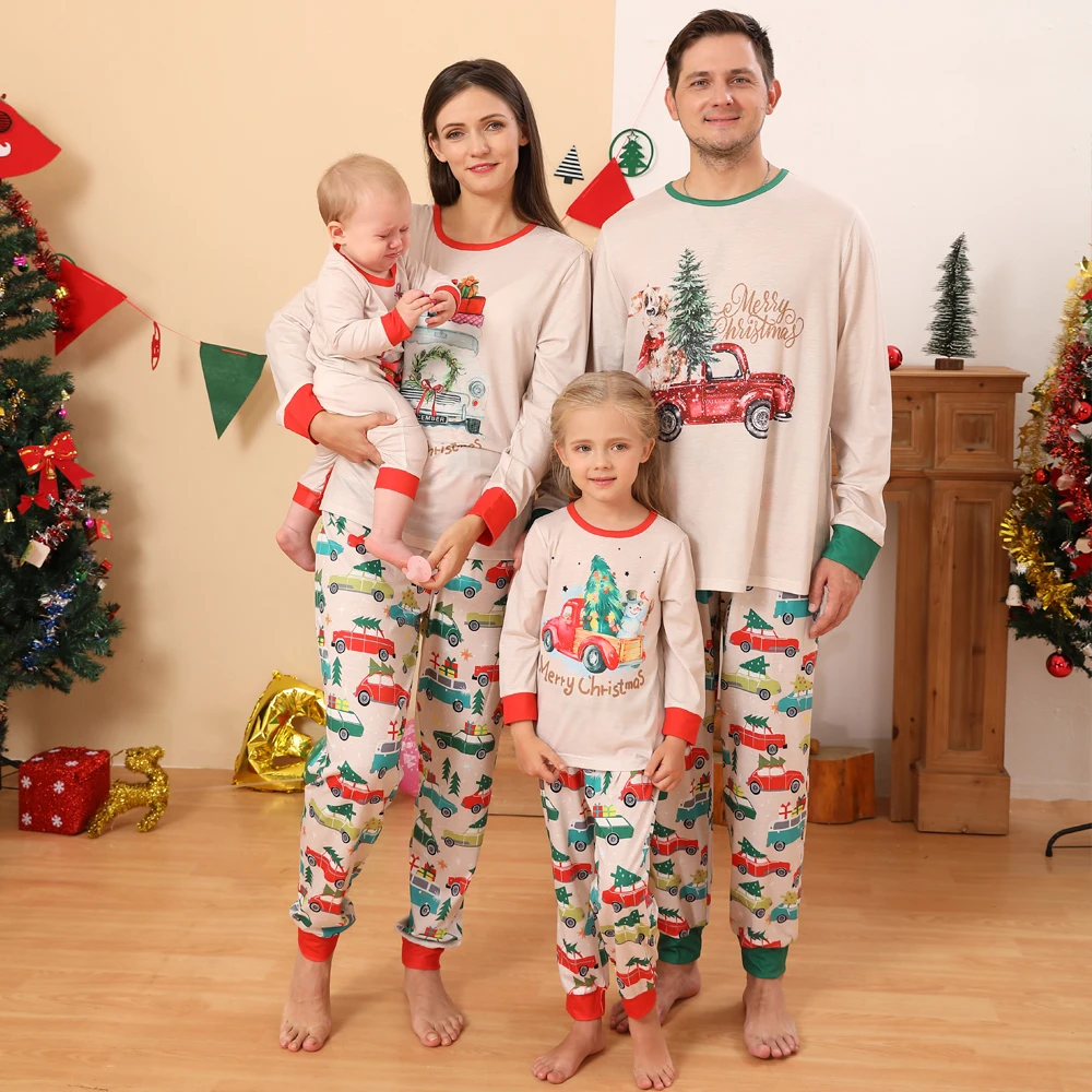 Christmas Family Matching Pajamas Set Family Look Mother kidsr Father Baby Kids Sleepwear Mommy and Me Nightwear Clothes