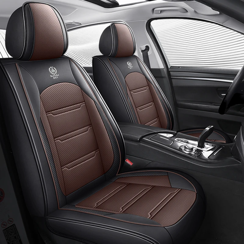 

Front Row Double Seats, Luxurious Pu Leather Full-Cover Car Seat Covers, Universal, Breathable and Refreshing, Not Stuffy, Suitable for All Seasons, Easy to Clean and Maintain, Fits the Seats Well, Enhances Driving Experience, Available in Five Colors, Ca